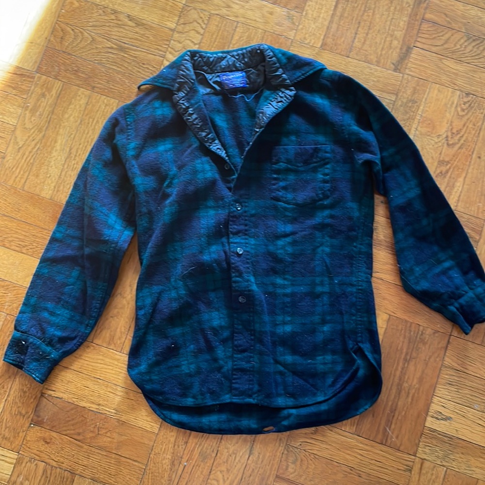 Vintage Pendleton plaid wool shirt M as is flannel